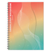 Modernes Abstraktes Wellendesign | Gradient Notizblock (Vorderseite)