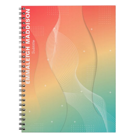 Modernes Abstraktes Wellendesign | Gradient Notizblock (Vorderseite)