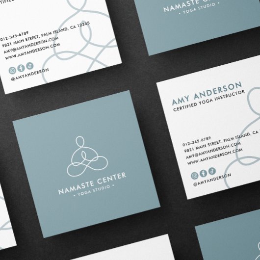 Modernes Abstraktes Yoga/Wellness/Meditation Quadratische Visitenkarte