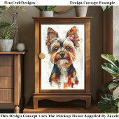 Modernes Abstraktes Yorkie Dog Portrait DA8 Decoup Seidenpapier