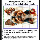 Modernes Abstraktes Yorkie Dog Portrait DA8 Decoup Seidenpapier