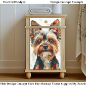 Modernes Abstraktes Yorkie Dog Portrait DA8 Decoup Seidenpapier