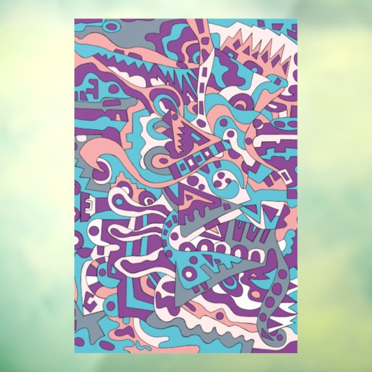 Modernes abstraktes zeichn fensteraufkleber (Blatt 3)