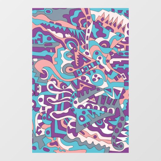 Modernes abstraktes zeichn fensteraufkleber (Blatt)