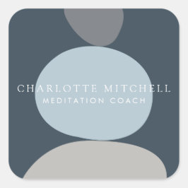 Modernes Abstraktes Zen-Stone-Logo Quadratischer Aufkleber