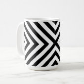Modernes Abstraktes Zickzack Muster Kaffeetasse (Vorderseite Links)