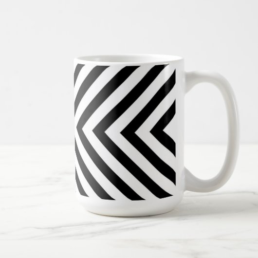 Modernes Abstraktes Zickzack Muster Kaffeetasse (Rechts)