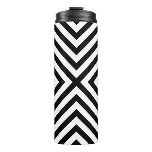 Modernes Abstraktes Zickzack Muster Thermosbecher (Vorderseite)