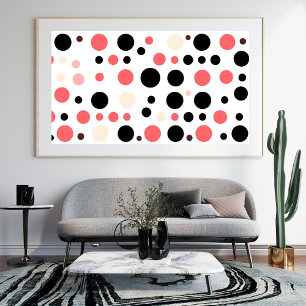 Modernes Abstraktes Zirkelmuster Pink Black Fotodruck