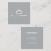 Modernes Abstraktes Zuhause-Logo Grau Quadratische Visitenkarte (Vorne/Hinten)