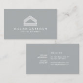 Modernes Abstraktes Zuhause-Logo Grau Visitenkarte (Vorne/Hinten)