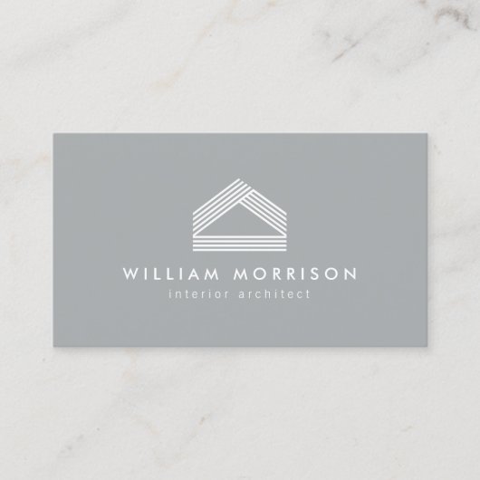 Modernes Abstraktes Zuhause-Logo Grau Visitenkarte (Vorderseite)