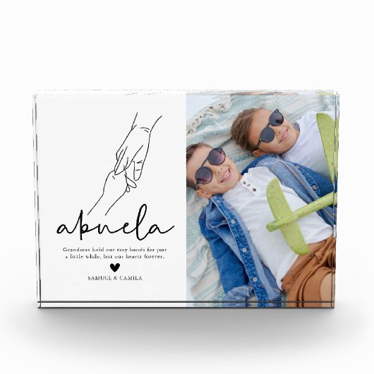 Modernes Abuela Zitat halten für Sake Fotoblock (Vorderseite)