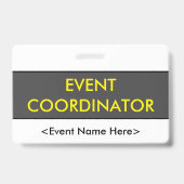 Modernes Abzeichen "EVENT COORDINATOR" Ausweis (Rückseite)