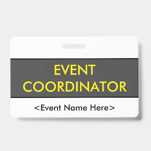 Modernes Abzeichen "EVENT COORDINATOR" Ausweis (Vorderseite)