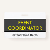 Modernes Abzeichen "EVENT COORDINATOR" Ausweis (Rückseite)