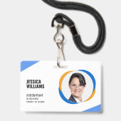 Modernes Abzeichen für die Mitarbeiterinnen und Mi Ausweis (Front with Lanyard)
