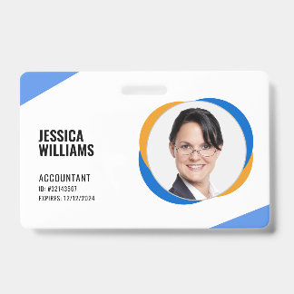 Modernes Abzeichen für die Mitarbeiterinnen und Mi Ausweis