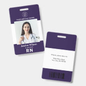 Modernes Abzeichen für Krankenpfleger und medizini Ausweis (Vorder- & Rückseite)