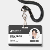 Modernes Abzeichen für Mitarbeiter mit Barcode-ID Ausweis (Vorderseite mit Lanyard)