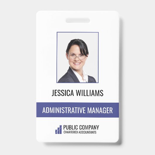 Modernes Abzeichen für Mitarbeiterinnen und Mitarb Ausweis (Vorderseite)