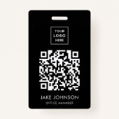 Modernes Abzeichen für Schwarze Mitarbeiter QR Cod Ausweis (Rückseite)