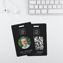 Modernes Abzeichen für Schwarze Mitarbeiter QR Cod Ausweis