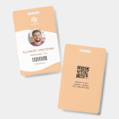 Modernes Abzeichen Minimalistischer Mitarbeiter Ausweis (Vorder- & Rückseite)