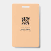 Modernes Abzeichen Minimalistischer Mitarbeiter Ausweis (Rückseite)