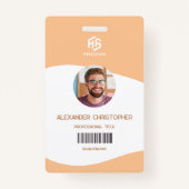 Modernes Abzeichen Minimalistischer Mitarbeiter Ausweis (Vorderseite)
