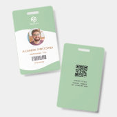 Modernes Abzeichen Minimalistischer Mitarbeiter Ausweis (Vorder- & Rückseite)