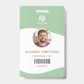 Modernes Abzeichen Minimalistischer Mitarbeiter Ausweis (Vorderseite)