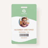 Modernes Abzeichen Minimalistischer Mitarbeiter Ausweis (Vorderseite)