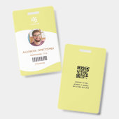 Modernes Abzeichen Minimalistischer Mitarbeiter Ausweis (Vorder- & Rückseite)