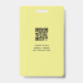 Modernes Abzeichen Minimalistischer Mitarbeiter Ausweis (Rückseite)