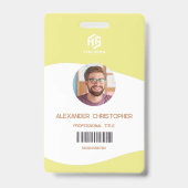 Modernes Abzeichen Minimalistischer Mitarbeiter Ausweis (Vorderseite)