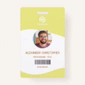 Modernes Abzeichen Minimalistischer Mitarbeiter Ausweis (Vorderseite)