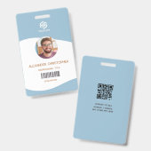 Modernes Abzeichen Minimalistischer Mitarbeiter Ausweis (Vorder- & Rückseite)