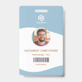 Modernes Abzeichen Minimalistischer Mitarbeiter Ausweis (Vorderseite)