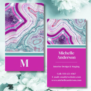Modernes Achat-Monogramm Visitenkarte