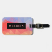 Modernes achteckiges geometrisches Muster in Rosa  Gepäckanhänger (Vorderseite horizontal)