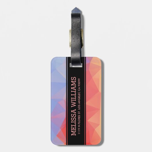 Modernes achteckiges geometrisches Muster in Rosa Gepäckanhänger (Rückseite vertikal)