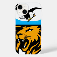 Modernes Adler- und Löwendesign mit Halbmond