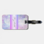 Modernes Adorable Girl, Bokeh, Katze Gepäckanhänger (Rückseite horizontal)