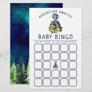 Modernes Adventure Travel Globe Baby Dusche Bingo