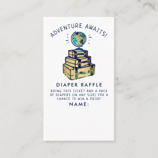 Modernes Adventure Travel Globe Baby Dusche Winzer Begleitkarte (Vorderseite)