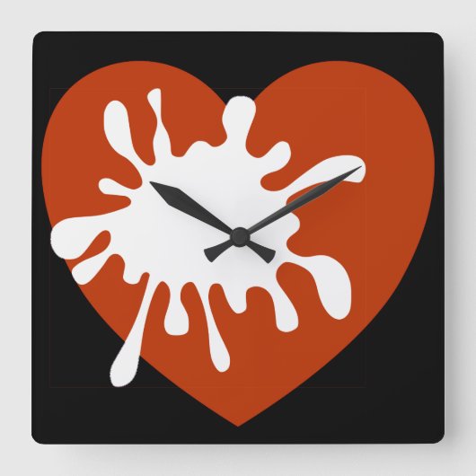 Modernes, afrikanisches Design der Liebe Quadratische Wanduhr (Vorderseite)