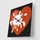 Modernes, afrikanisches Design der Liebe Quadratische Wanduhr (Winkel)