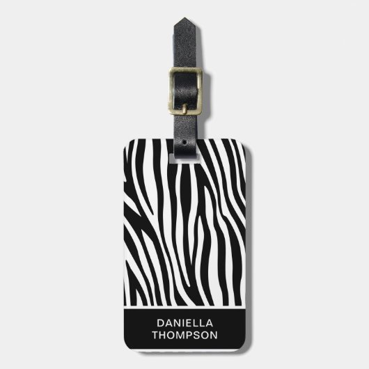 Modernes afrikanisches Gebirge Zebra Print Pattern Gepäckanhänger (Vorderseite vertikal)