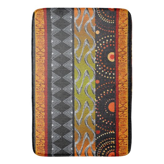 Modernes afrozentrisches Motif-Design Badematte (Vorderseite Vertikal)